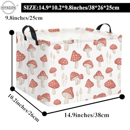 HIYAGON Rectangular Kids Basket Baby Girl Basket Fabric Storage Bin Organizer Box Room Decor(Mushroom) - color: Mushroom