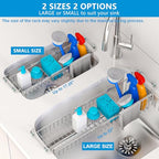 Over The Kitchen Sink Caddy Sponge Holder Organizer Drying Rack Expandable for Sponge Brush Soap Dish Cloth Rag, Stainless Steel (12.25" to 17.25") - size: 12.25" to 17.25"