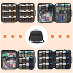Extra-Large Customizable Modular Pill Bottle Organizer, Medicine Bag, Carrier for Medications, Vitamins, and Medical Supplies - Travel Medicine Organizer, Med Bag - Dark Gray (Optional Lock) - style: XL - 1 Compartment - Cust Config