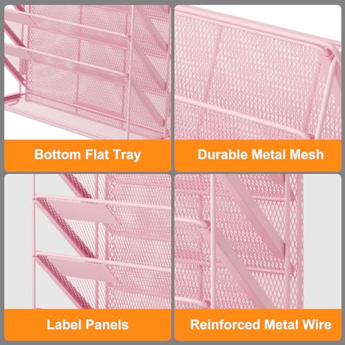 Kuntine.B Wall File Organizer (Pink, 7 Tier 2 Pack) - color: Pink, size: 7 Tier 2 Pack