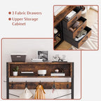 Lulive Hall Tree with Bench and Shoe Storage, 31.5" Coat Rack Freestanding with 2-Tier Storage Shelf, 6-in-1 Entryway Bench Coat Rack with 12 Hooks and 3 Drawers(Rustic Brown) - color: Rustic Brown