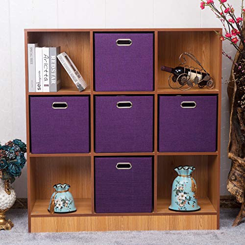 Storage Basket Bins,13×13×13 Foldable Storage Cube Boxes Fabric Drawer for Closet Shelf Cabinet Bookcase - Set of 4, Purple - color: Purple, size: 13×13×13/4pcs