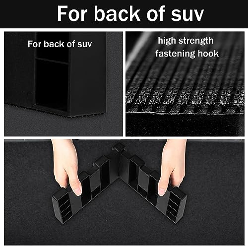 4 Pack Car Trunk Organizer Blocks for Back of SUV Multipurpose Car Storage Organizer Blocks Trunk Divider Available to Wool Carpet for Truck SUV Van Cargo