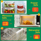 6 Pack Large Food Storage Containers with Lids (85oz/50oz/34oz) –BPA-Free Reusable Thicker Plastic Freezer Safe Storage Containers, Airtight & Leakproof Kitchen Meal Prep Containers for Food