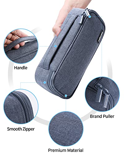 YOKUMA Pencil Case,Large Capacity Pencil Pouch,Aesthetic Zipper Pencil Box, Back to School Supplies for College Student Teen Adults,Travel Essentials,Electronic Cable Organize - color: Blue