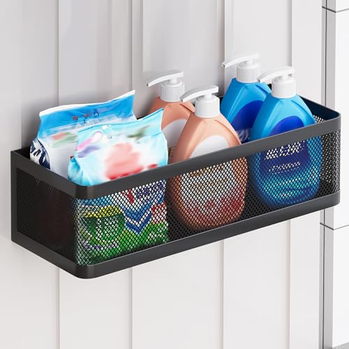 Magnetic Shelf for Washing Machine Laundry Room Magnetic Organizer Laundry Shelves Organizer Washing Machine Shelf Hanging Basket Storage Magnet Fridge Shelves (Black, L13.78in*W5.12in*H3.94in) - color: Black, size: L13.78in*W5.12in*H3.94in