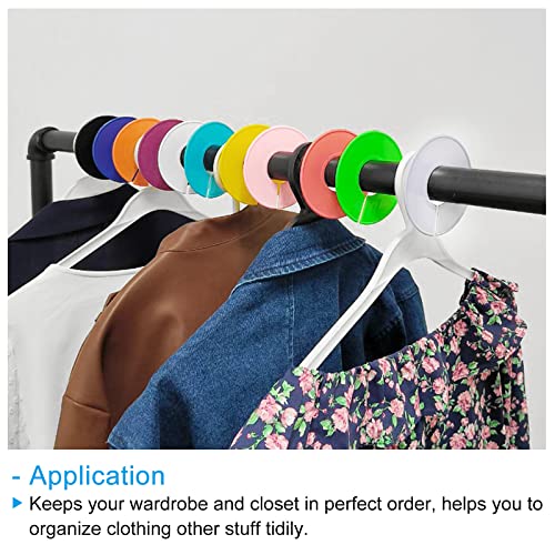 PATIKIL Clothes Dividers, 12 Pack Closet Clothing Rack Size Dividers Blank Labels Sorting Round Separator for Closet, Pink - color: Pink