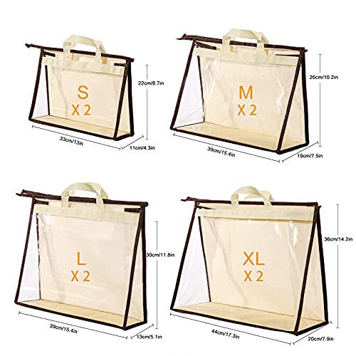 CINPIUK Clear Handbag Storage Bags Purse Organizer for Closet, Zipper Hanging Storage Bag for Handbags, S - color: Beige, size: S-1PCS