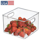 iDesign Pantry Storage Bin with Handles for Kitchen Cabinets or Fridge - Clear - Made in USA - style: Pack of 1