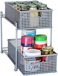 DecoBrothers 2 Tier Bathroom Storage Organizer with Pull-Out Drawer, Silver - color: Silver