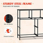 WLIVE 7 Drawer Dresser TV Stand, Entertainment Center, Media Console Table with Metal Frame and Wood Top for TV up to 45 inch, Chest of Drawers for Bedroom, Charcoal Black Wood Grain Print - color: Charcoal Black Wood Grain Print
