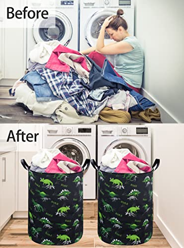 ESSME Kids Hamper,Dinosaur Laundry Hamper Collapsible Canvas Dinosaur Storage Basket for Boys Room Decor, Nursery Hamper,Gift Baskets,Home Organizer(Dinosaur laundry hamper) - color: Dinosaur laundry hamper