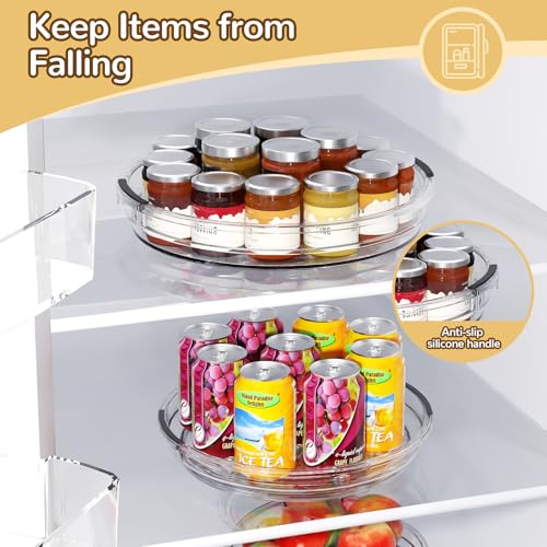 Clear Lazy Susan Organizer Turntable for Cabinet Table Top, 10.6 Inch 2 Pack 360 Rotating Spinning Makeup Organizer for Vanity, Kitchen Storage Rack Heavy-Duty Pantry Spices Tray Countertop Organizer - size: 10.6 inch 2 Pack