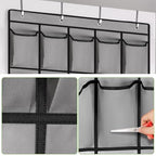 Meolsaek Over the Door Shoe Organizer with 40 Breathable Mesh Pockets, Hanging Shoe Organizer for Door with 4 Metal Hooks, Shoe Organizer for Closet, Bedroom, Bathroom, Pantry, 76.4" x 27.5" x 5"