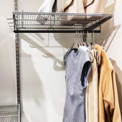 Threehoney 2 Pack Wire Shelving Garment Hanger Bar Wire Shelving Accessories Industrial Closet Clothes Rods for Home Retail Store(Black,48 Inch) - color: Black, size: 48 Inch