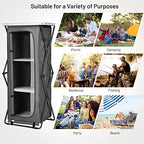 Giantex Folding Camping Storage Cabinet with 3 Shelves and Carry Bag, Portable Outdoor Organizer Kitchen Table, Quick Set-up for BBQ, Picnic, Backyard, Compact Pop-Up Cupboard, 55''H - size: 55''H