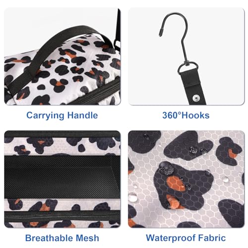 Olosar Suitcase Organizer, Travel Luggage Organizer Portable Hanging Travel Shelves Collapsible Hanging Packing Cubes for Carry on Suitcase - color: Leopard Print-S, size: Small