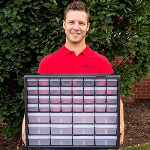 Akro-Mils 44-Drawer Plastic Drawer Storage Cabinet for Garage Organization, Bead Organizer, Building Bricks Storage, Teacher Toolbox, Makeup Organizer, 20" W x 6" D x 16" H, 10144 Black - color: Black, size: 44 Drawer, style: 1 Pack