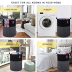 COMSE Extra Large Blanket Basket, Tall Woven Storage Basket, Nursery Hamper, 15.7”x 21.7”, Cotton Rope Laundry Hamper for Toys Clothes Towels, Black - color: Black