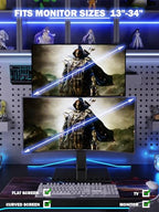 Dual Monitor Stand - Vertical Stack Screen Free-Standing Monitor Riser Fits Two 13 to 34 Inch Screen with Swivel, Tilt, Height Adjustable, Holds One (1) Screen Up to 44Lbs - color: Black