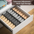 DUCOO 4 PCS Drawer Divider, 17"-22" Adjustable Bamboo Drawer Dividers Organizers, Expandable Separators for Kitchen, Clothes, Dressers, Home, Office, Black - color: Black