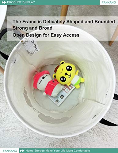 FANKANG Storage Basket, Nursery Hamper Canvas Laundry Basket Foldable with Waterproof PE Coating Large Storage Baskets for Kids Boys and Girls, Office, Bedroom, Clothes,Toys（Love Elephant） - color: Love Elephant