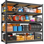 REIBII 48" W Garage Shelving Heavy Duty, 3000LBS Storage Shelves, 5-Tier Adjustable Metal Shelving, Garage Shelves Sturdy Industrial Shelf, Easy Assemble, 72" H x 48" W x 18" D - size: 48" W x 72" H x 18" D