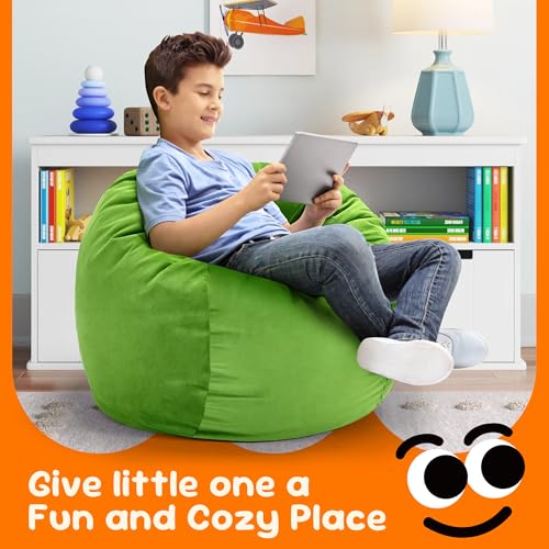 Hobestluk Bean Bag Chairs 2.5FT Bean Bag Chair with Memory Foam Filled & Machine Washable Cover,Beanbag Chair, Small Bean Bag Chairs for Playroom, Living Room, Bedroom - color: Lime, size: 2.5FT - 28.5" x 28.5" x 17.8"