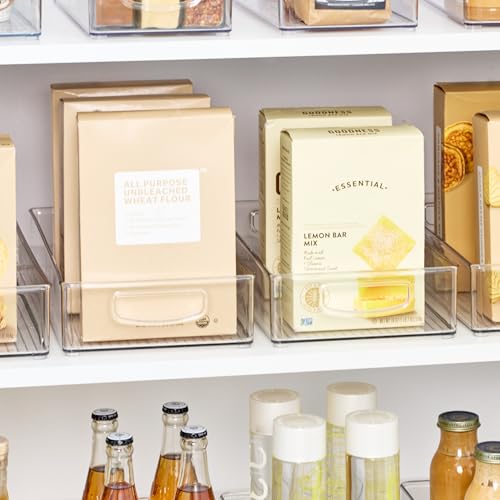iDesign Stackable Clear Plastic Extra Long Pantry Organizers and Cabinet Storage Bins for Kitchen - size: 16 x 8 x 3, style: Pack of 1