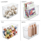 InterDesign iDesign Pantry Bin with Handles - Storage Bin for Cabinets, Fridge, or Freezer - Clear - Made in USA (Pack of 4) - size: Extra Large (Pack of 4)