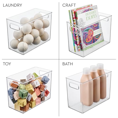 InterDesign iDesign Pantry Bin with Handles - Storage Bin for Cabinets, Fridge, or Freezer - Clear - Made in USA (Pack of 4) - size: Extra Large (Pack of 4)