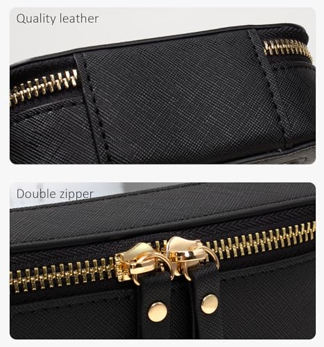 LETGO Clear Makeup Bags Set - TSA Approved Toiletry Bag with Handle Large Opening, Clear Toiletry Bags Case Pouch for Traveling Travel Car Orangizer Storage Essentials (Mini+Large Black) - color: 0-Large+Mini-Black