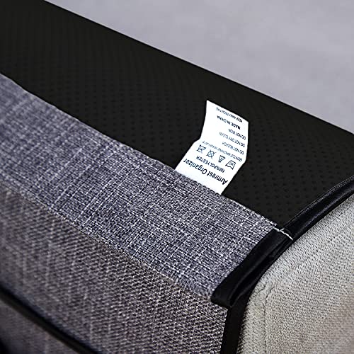 Sofa Armrest Organizer Non-Slip Arm Chair Hanging Caddy Remote Control Holder for Magazine,Tablet, Phone, Books, Glasses (B-Grey(19'') - color: Gray, size: 35"x19"