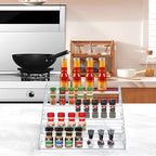 PMMASTO Tiered Spice Rack, Seasoning Organizer, Clear Acrylic Vertical Shelves Can Organizer for Countertop, Cabinet, Pantry, Kitchen Organization and Storage - 5 Tier - size: 5 Tier - inner width 1.93''