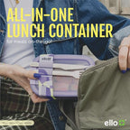 Ello 2-Pack Bento Box Lunch Stack Plastic Food Storage Container | Leak-Proof Locking Plastic Lids | Silicone Base | BPA-Free | Freezer Microwave and Dishwasher Safe | Wisteria - color: Wisteria