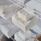 Rubbermaid Full Closet Organization Shelf System, Direct Wall Mount, Adjustable from 3-5 Ft., Mounting Hardware Kit Included, White, Wire Shelving Organizer System for Home/Laundry/Mudroom/Pantry - size: 3'-5' Lengths, style: Full Closet Kit