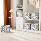 MAX Houser Fabric Storage Bins Cubes Baskets Containers with Dual Plastic Handles for Home Closet Bedroom Drawers Organizers, Flodable,Grey, Set of 6 - color: 21 grey