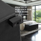 HomePop Large Tufted Storage Bench - Classic Black - color: Classic Black
