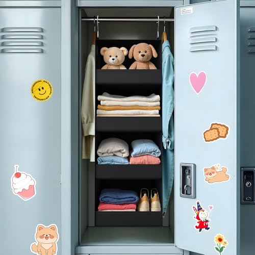 GRANNY SAYS 4-Shelf Hanging Organizer, Wall Mount, Fabric, 1-Pack - color: 4-shelf Black, size: 1-Pack