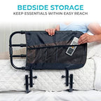 Stander EZ Adjust Bed Rail, Adjustable Senior Bedrail and Safety Assist Railing for Elderly Adults with Organizer Pouch, ASTM Safety Approved Guard-Rail, Black