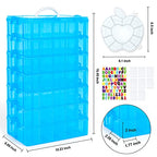 INSCRAFT 7 Layers Stackable Storage Container, 70 Adjustable Compartments (Blue) Stackable Storage Container, Perfect for Kids Toys, Art Crafts, Jewelry, Supplies, Mini Case & Letter Sticker Included - color: BLUE