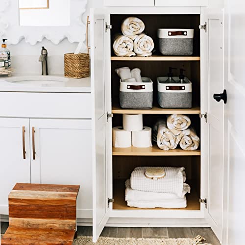 OrganiHaus Small Fabric Storage Baskets 6 Pack, 12x8in Cloth Storage Bins for Shelves, Small Baskets for Organizing Pantry Closet, Canvas Shelf Baskets, Gray/Off-White - color: Gray / Off-White, size: Small - 6pc