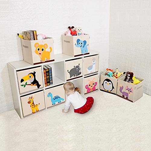 Foldable Animal Cube Storage Bins Fabric Toy Box/Chest/Organizer for Kids Nursery, 13 inch (Llama) - color: Llama