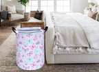 KUNRO Kids Laundry Hamper Clothes Gift Basket Storage Laundry Baskets Organizer Bin with Handles for Nursery Room (Purple Butterfly) - color: Purple-Butterfly
