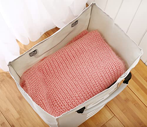 Laundry Basket, Durable Handles for Easy Carry, Collapsible Cloth Baskets, Hampers for College Dorms, Foldable Fabric Hamper Bags (1 Black & 1 Light Gray) - color: Black & Light Gray