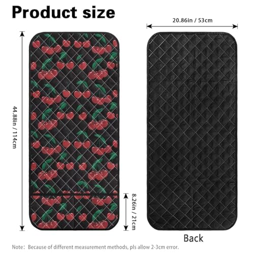 Red Cherry Print Couch Arm Covers with 2 Organizer Pockets Soft Couch Protector Anti-Slip Slipcovers for Pet Armchair, Loveseat, Recliner - color: Red Cherry