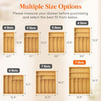 Lifewit Silverware Drawer Organizer, Utensil Tray for Kitchen, Flatware and Cutlery Holder, Storage for Spoons Forks Knives, 33 x 42cm, Natural - size: 12.9''W x 16.5''D