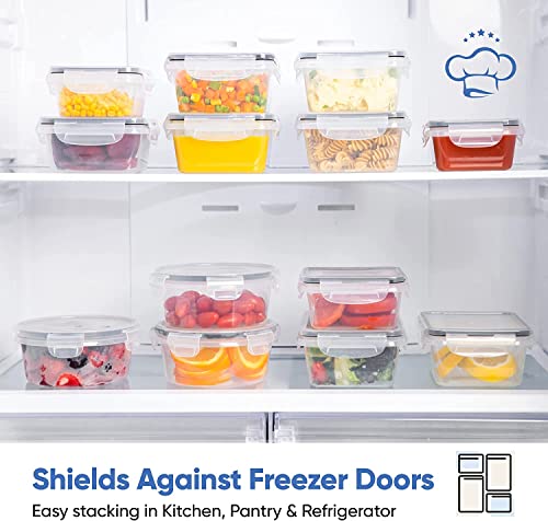 Chef's Path 72 Piece Airtight Food Storage Containers with Lids, 36 Containers and Lids, Stackable Kitchen and Pantry Canisters for Meal Prep and Food Storage - Transparent - color: Pack of 36
