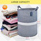 COMSE Extra Large Blanket Basket, Tall Woven Storage Basket, Nursery Hamper, 15.7”x 21.7”, Cotton Rope Laundry Hamper for Toys Clothes Towels, Blend Navy Blue/White - color: Blend Navy Blue & White