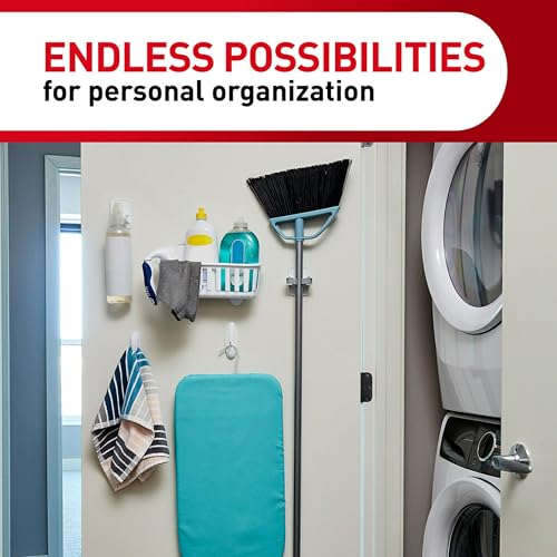 Command Broom Grippers, 3 Hangers and 6 Strips, Damage-Free Mop and Broom Holder Wall Mount, Household Cleaning Tool Organizer for Kitchen, Laundry Room, Closet, Holds up to 4 lb - size: Large